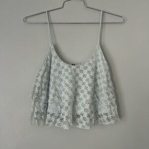 H&M Light Gray Lace Crop Top